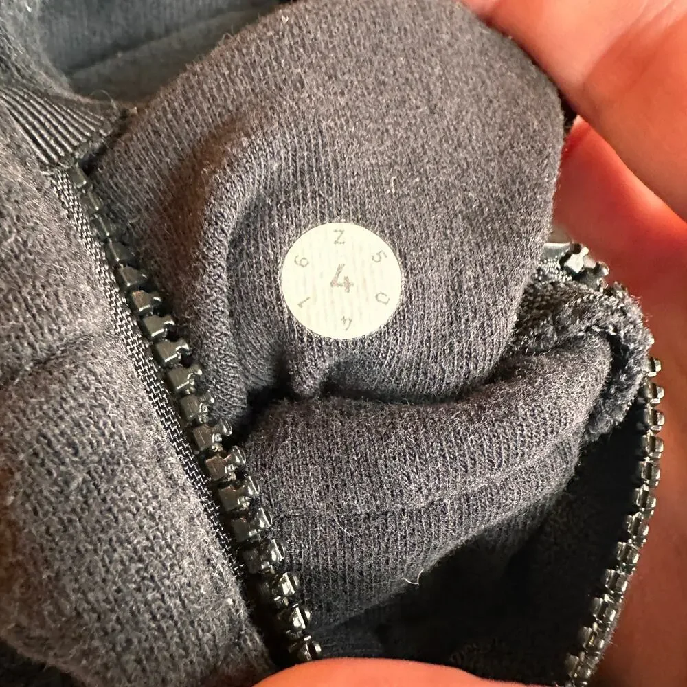 Lululemon Black Fleece Be True Quilted Hoodie Zip Up Jacket Size 4